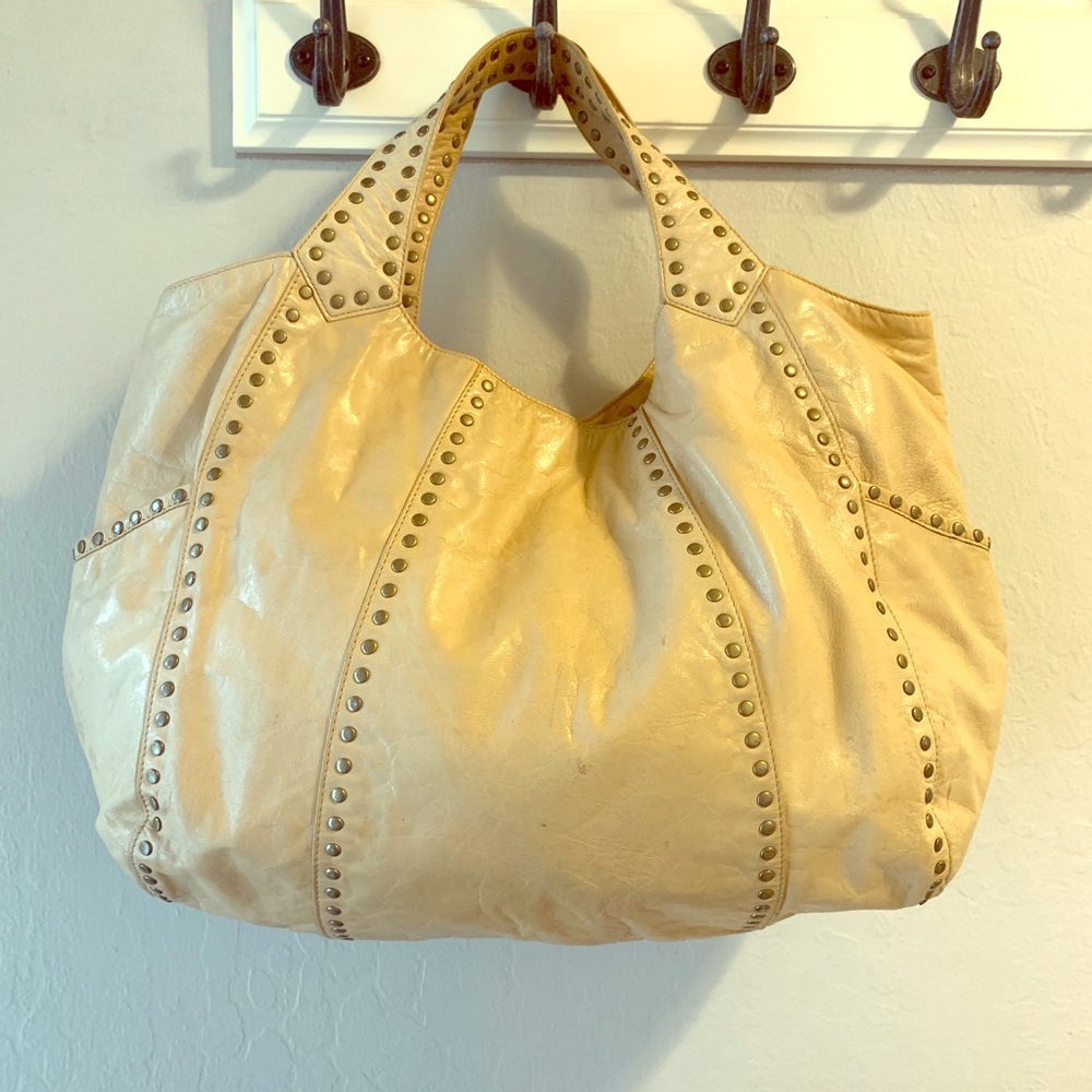 Kooba purse cream with metal studs - Picture 1 of 5